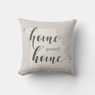 Missouri - Home Sweet Home burlap-look Kussen