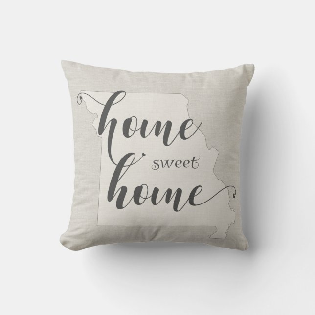 Missouri - Home Sweet Home burlap-look Kussen (Voorkant)
