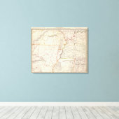 Missouri, Ill, Ky, Tenn, Ala, Miss Ark Canvas Afdruk (Insitu (Houten vloer))