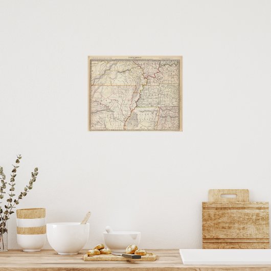 Missouri, Ill, Ky, Tenn, Ala, Miss Ark Poster (Keuken)