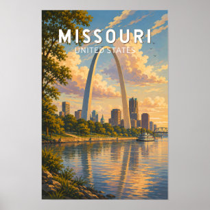 Missouri Illustratie Reis Kunst Vintage Poster