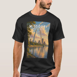 Missouri Illustratie Reis Kunst Vintage T-shirt