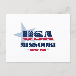 Missouri in rood, wit en blauw Briefkaart