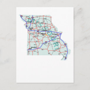 Missouri Interstate Map Briefkaart