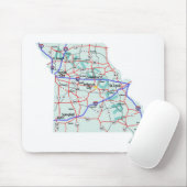 Missouri Interstate Map Mousepad Muismat (Met muis)