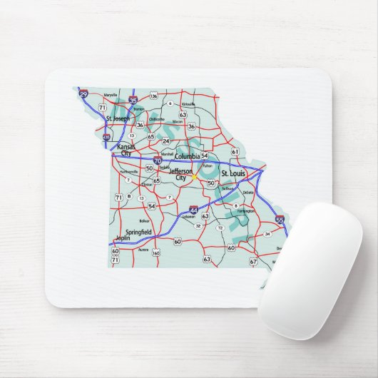 Missouri Interstate Map Mousepad Muismat (Met muis)