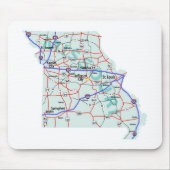Missouri Interstate Map Mousepad Muismat (Voorkant)