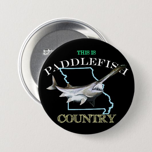 Missouri is Paddlefish Land Ronde Button 7,6 Cm (Voorkant /achterkant)