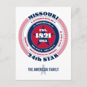 Missouri, Jefferson City, MO, Patriottisch, Monogr Briefkaart (Voorkant)