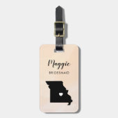 Missouri Kaart Bagagelabel, Huwelijksfeest Welkom Bagagelabel (Voorkant verticaal)