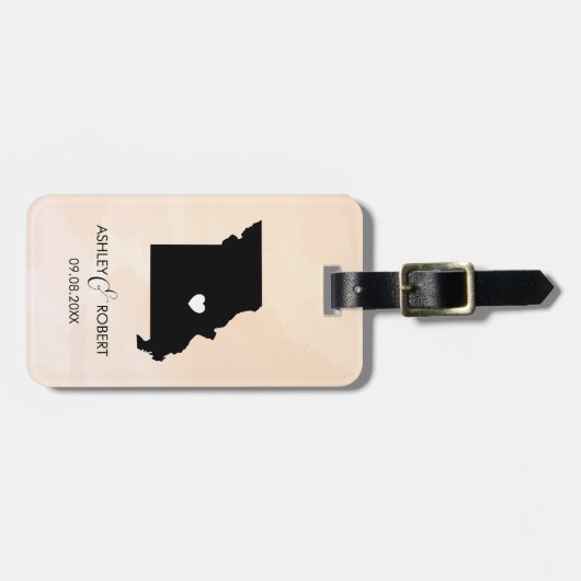 Missouri Kaart Trouwen Bagagelabel, Naam van het p Bagagelabel (Voorkant horizontaal)