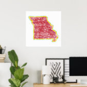 missouri-kleurgrunge poster (Thuiskantoor)