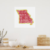 missouri-kleurgrunge poster (Keuken)
