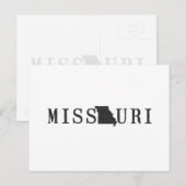 Missouri Map Geschatte Letter State Word Art Black Briefkaart (Voorkant / Achterkant)