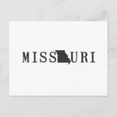 Missouri Map Geschatte Letter State Word Art Black Briefkaart (Voorkant)
