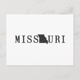 Missouri Map Geschatte Letter State Word Art Black Briefkaart