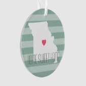 Missouri Map Home State Love met Custom Heart Ornament (voorkant)