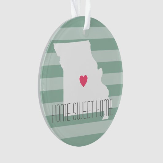 Missouri Map Home State Love met Custom Heart Ornament (voorkant)