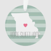 Missouri Map Home State Love met Custom Heart Ornament (voorkant)