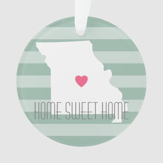 Missouri Map Home State Love met Custom Heart Ornament (voorkant)
