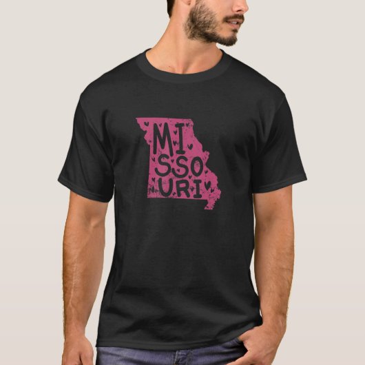 Missouri Map Overzicht VS T-shirt (Voorkant)