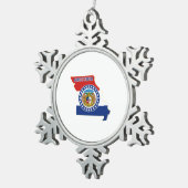 Missouri Map Shaped Missourian State Flag Tin Sneeuwvlok Ornament (Rechts)