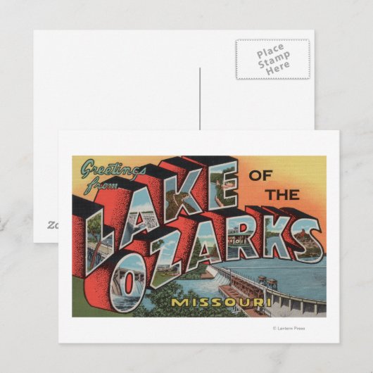 Missouri - Meer van de Ozarks 2 Briefkaart (Voorkant / Achterkant)