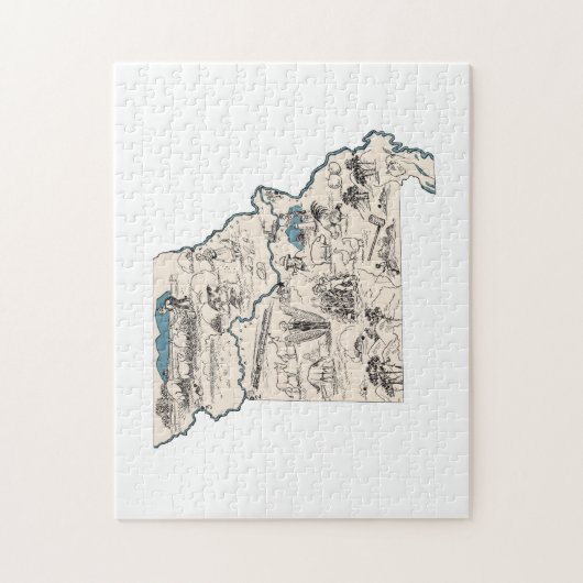 Missouri  Missourian Afbeelding Map Legpuzzel (Verticaal)
