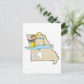 Missouri MO-kaart met Saint Louis Arch-Cartoon Briefkaart (Staand voorkant)