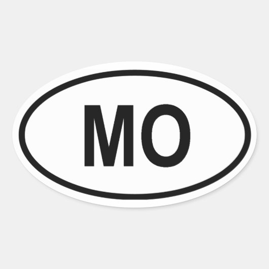 Missouri "MO" Ovale Sticker (Voorkant)