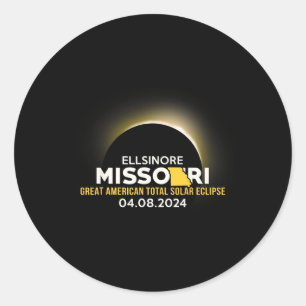 Missouri Mo totale zonsverduistering 2024 Ronde Sticker
