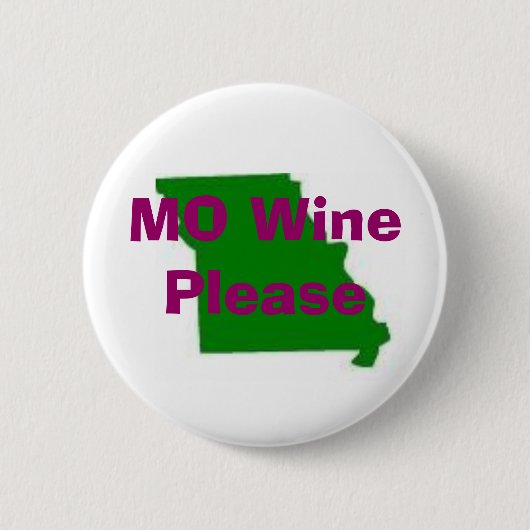 missouri, MO Wine Please, Travellyard Ronde Button 5,7 Cm (Voorkant)