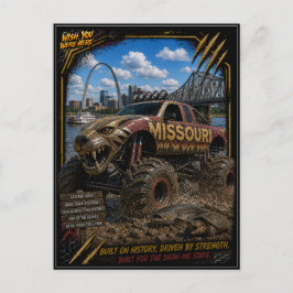 Missouri Monster Truck Off Road Kunst Briefkaart