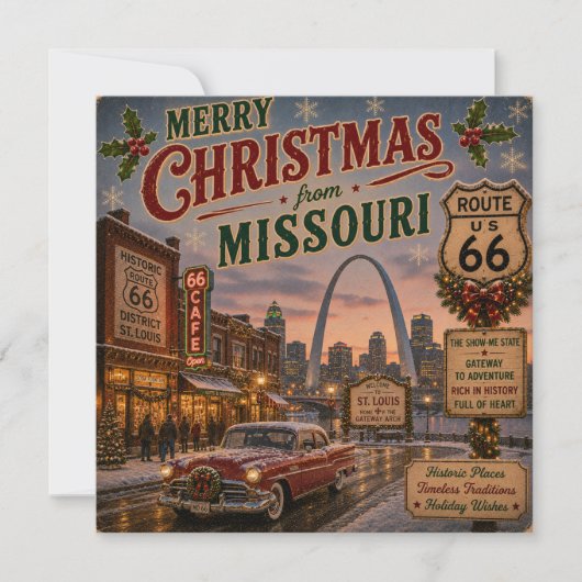Missouri Mother Road Kerstgroet (Voorkant)