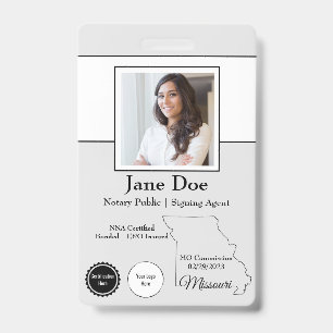 Missouri Notary Public Badge met QR-code