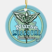 Missouri Nurse Caduceus Keramisch Ornament (Voorkant)