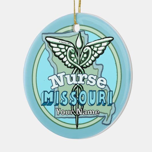 Missouri Nurse Caduceus Keramisch Ornament (Links)