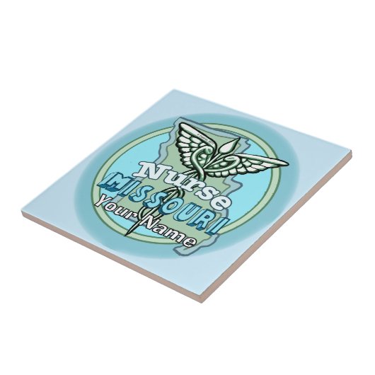 Missouri Nurse Caduceus Tile Tegeltje (Zijkant)