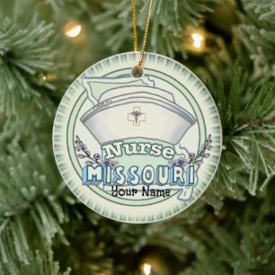 Missouri Nurse Keramisch Ornament