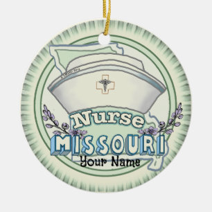 Missouri Nurse Keramisch Ornament