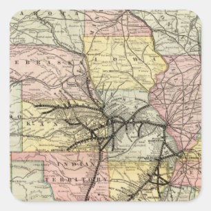 Missouri Pacific Railway Vierkante Sticker