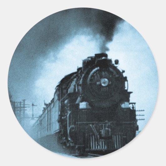 Missouri Pacific stoompassagier Cyan Ronde Sticker (Voorkant)