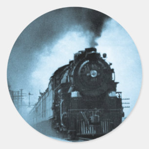 Missouri Pacific stoompassagier Cyan Ronde Sticker