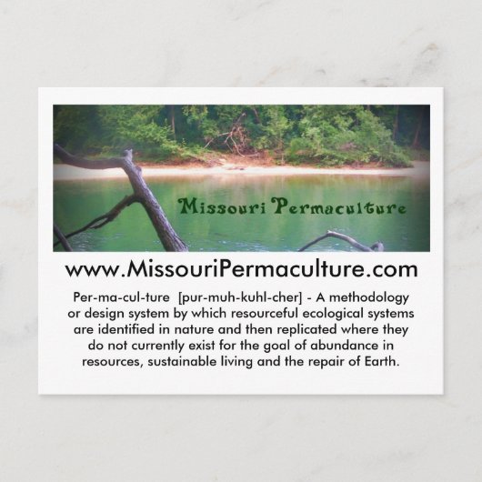 Missouri Permaculture Briefkaart (Voorkant)