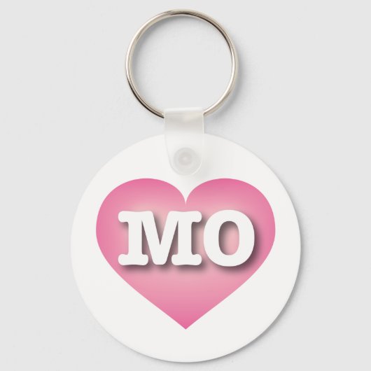 Missouri Pink Fade Heart - Ik hou van MO Sleutelhanger (Voorkant)