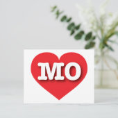 Missouri Red Heart - Ik hou van MO Briefkaart (Staand voorkant)