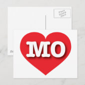 Missouri Red Heart - Ik hou van MO Briefkaart (Voorkant / Achterkant)