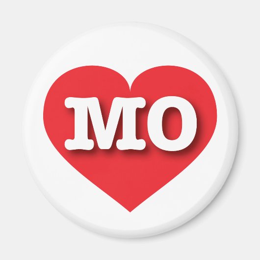 Missouri Red Heart - Ik hou van MO Magneet (Voorkant)