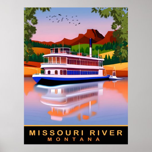 Missouri River, Montana, Toeristische Cruiser, Rei Poster (Voorkant)