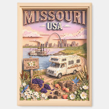 Missouri Road Trip Gateway Arch Getextureerde Silh